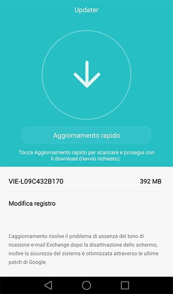 Aggiornamento Huawei P9 Plus no brand